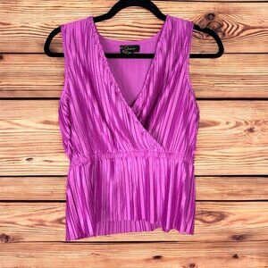 Japna Blouse Medium Tank Satin Wrap Cami Cord Peplum Career Office Twee Feminine